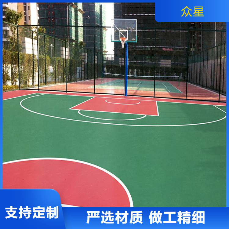西安市学校塑胶跑道篮球场硅PU - 价格